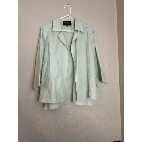 Lafayette 148 | mint Green linen Blend  Jacket Size: M - Picture 1 of 4